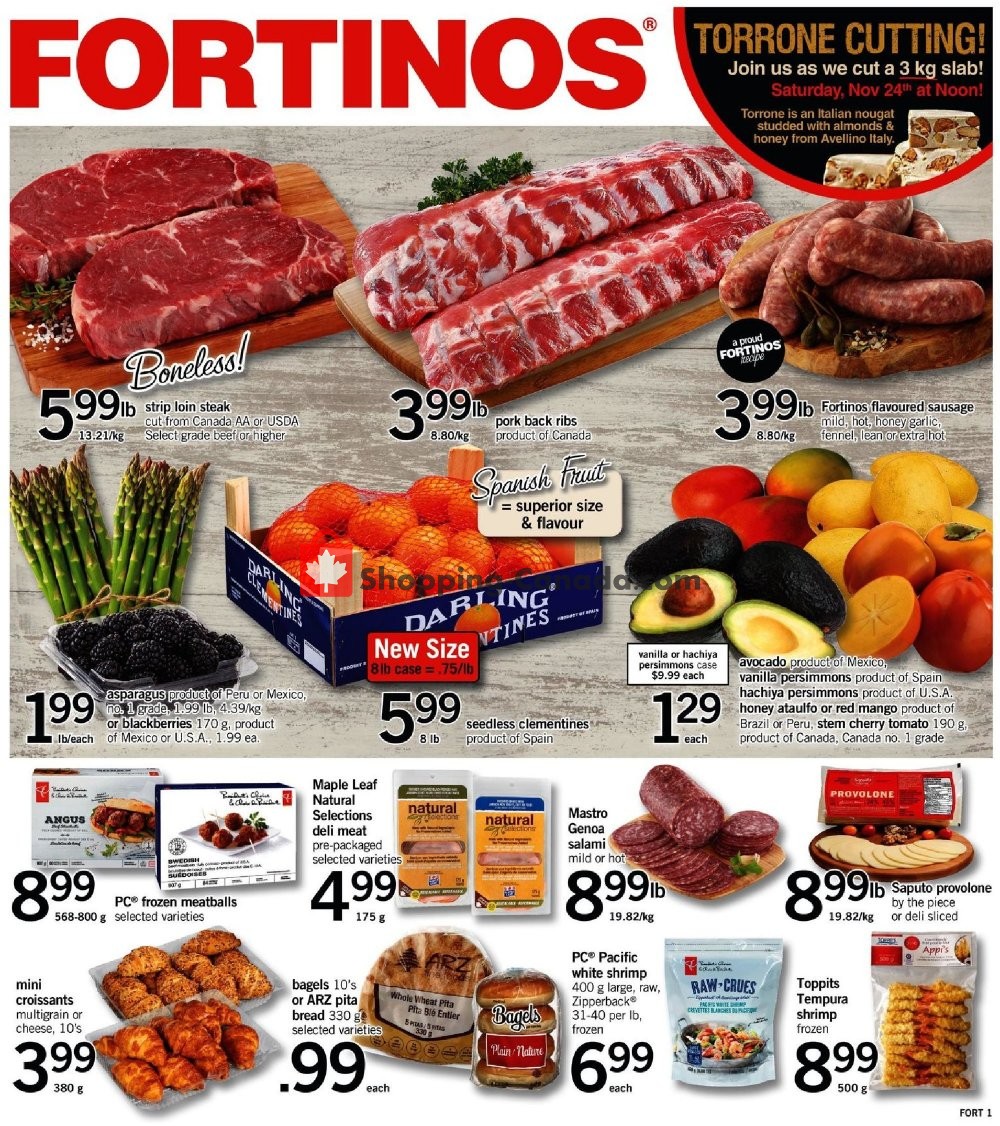 Fortinos Canada, flyer November 22 November 28, 2018 Shopping Canada