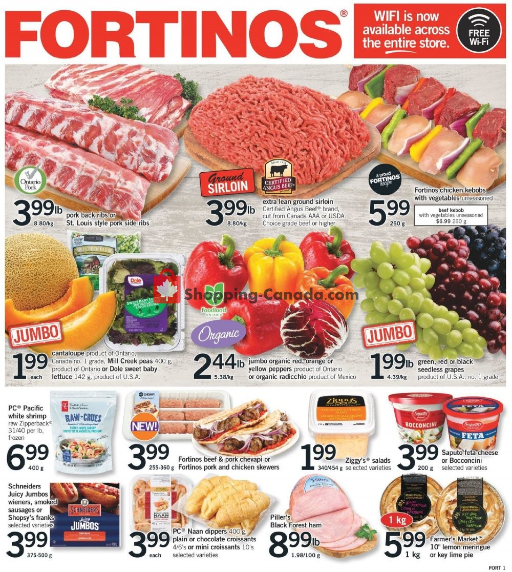 Fortinos flyer from Thursday August 8, 2019 to Wednesday August 14, 2019 - page 1