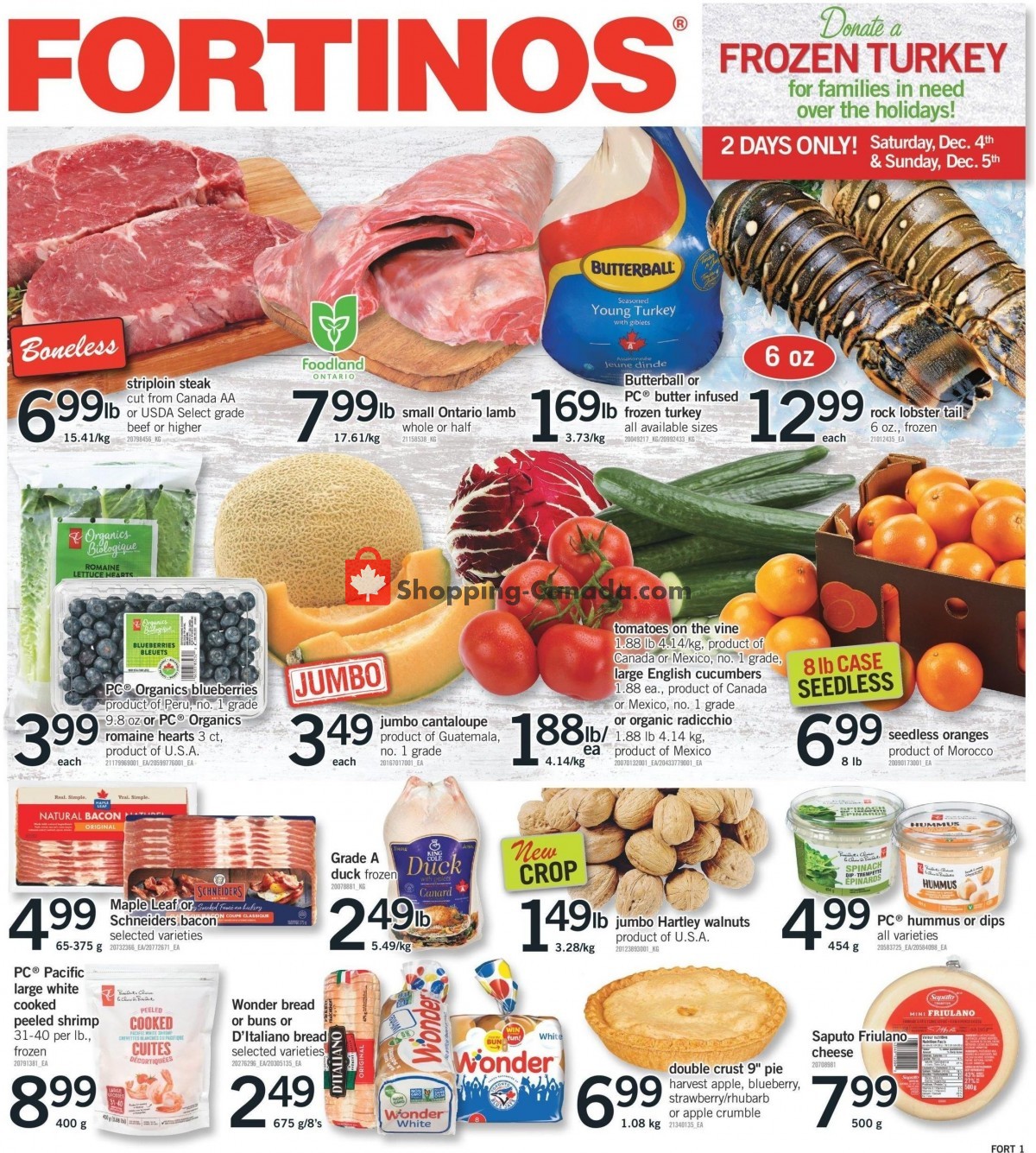 Fortinos flyer from Thursday December 2, 2021 to Wednesday December 8, 2021 - page 1