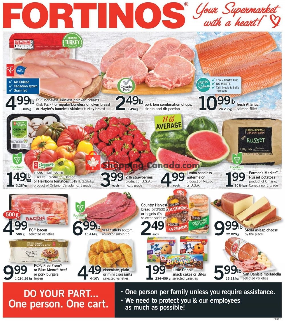 Fortinos flyer from Thursday April 16, 2020 to Wednesday April 22, 2020 - page 1