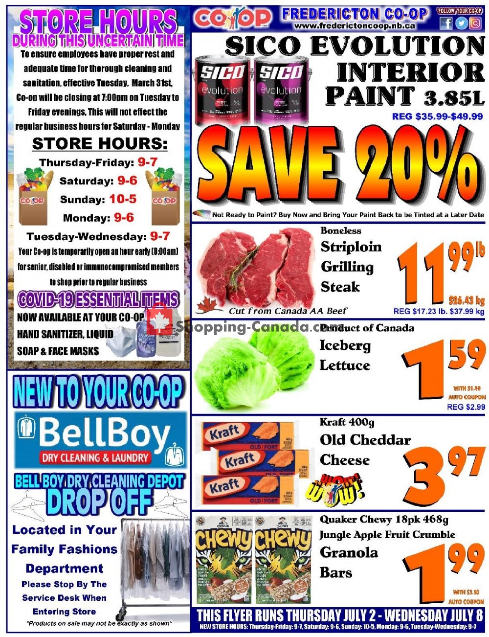 Fredericton Co-op flyer from Thursday July 2, 2020 to Wednesday July 8, 2020 - page 1