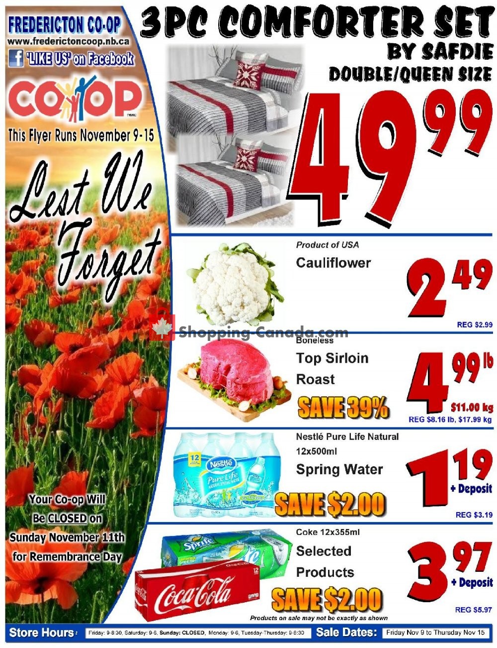 Fredericton Coop Canada, flyer November 9 November 15, 2018