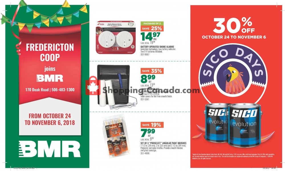 Fredericton Co-op flyer from Wednesday October 24, 2018 to Tuesday November 6, 2018 - page 1