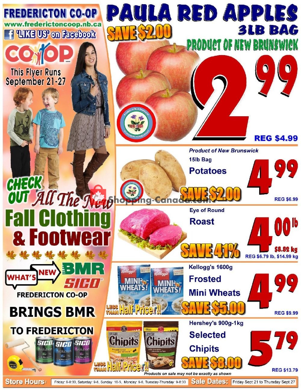 Fredericton Co-op flyer from Friday September 21, 2018 to Thursday September 27, 2018 - page 1