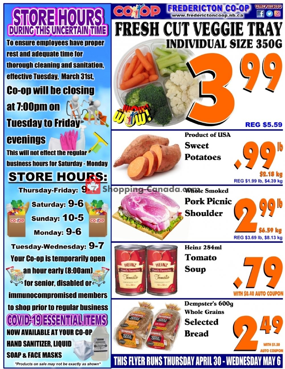 Fredericton Co-op flyer from Thursday April 30, 2020 to Wednesday May 6, 2020 - page 1