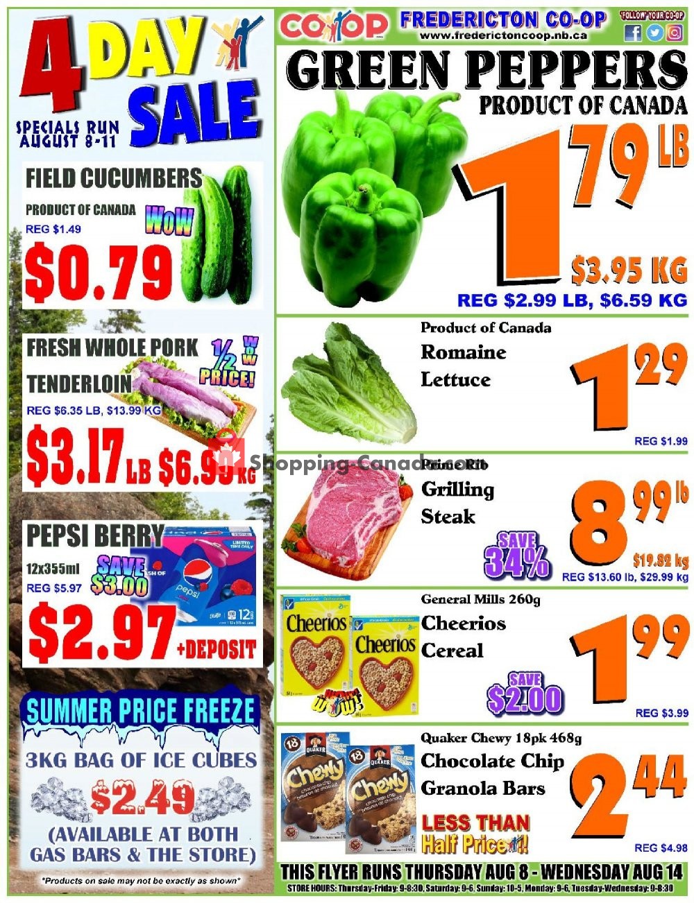 Fredericton Co-op flyer from Thursday August 8, 2019 to Wednesday August 14, 2019 - page 1
