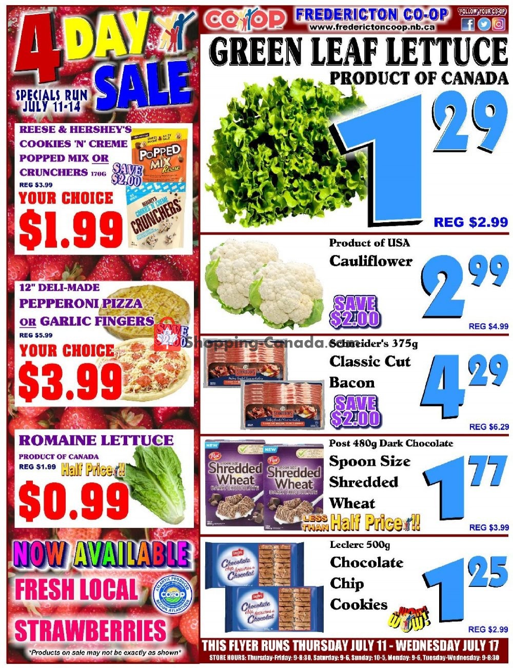 Fredericton Co-op flyer from Thursday July 11, 2019 to Wednesday July 17, 2019 - page 1
