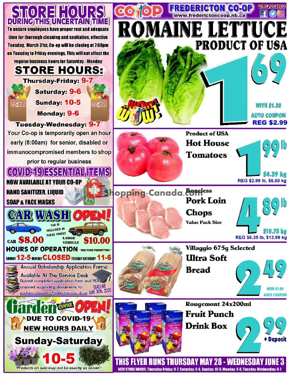Fredericton Co-op flyer from Thursday May 28, 2020 to Wednesday June 3, 2020 - page 1