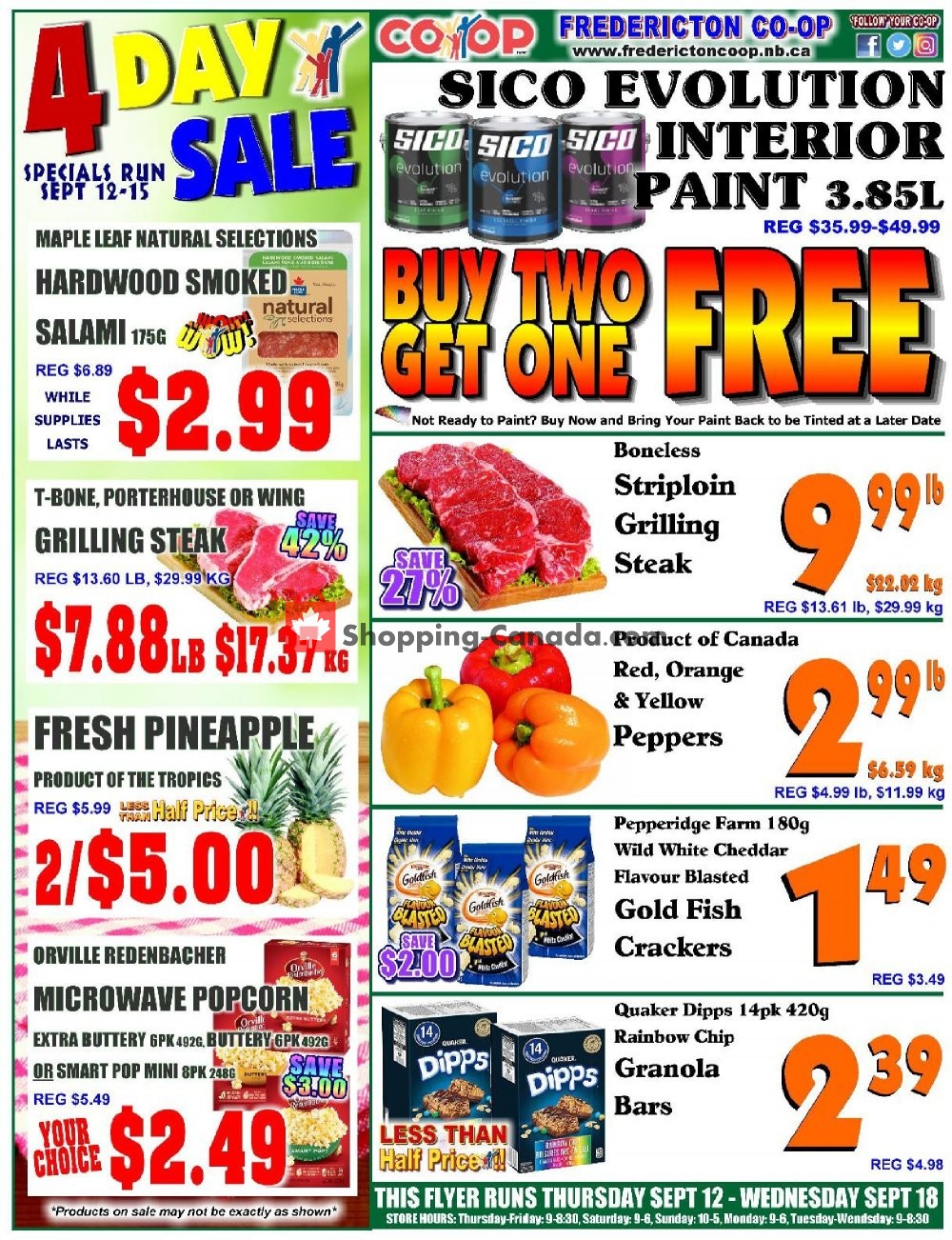 Fredericton Co-op flyer from Thursday September 12, 2019 to Wednesday September 18, 2019 - page 1
