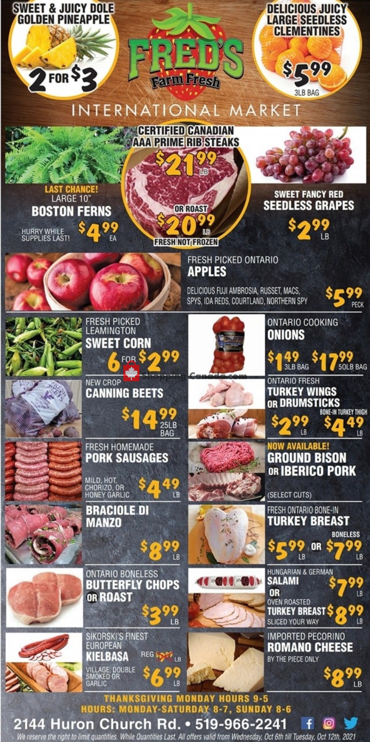 Fred's Farm Fresh flyer from Wednesday October 6, 2021 to Tuesday October 12, 2021 - page 1