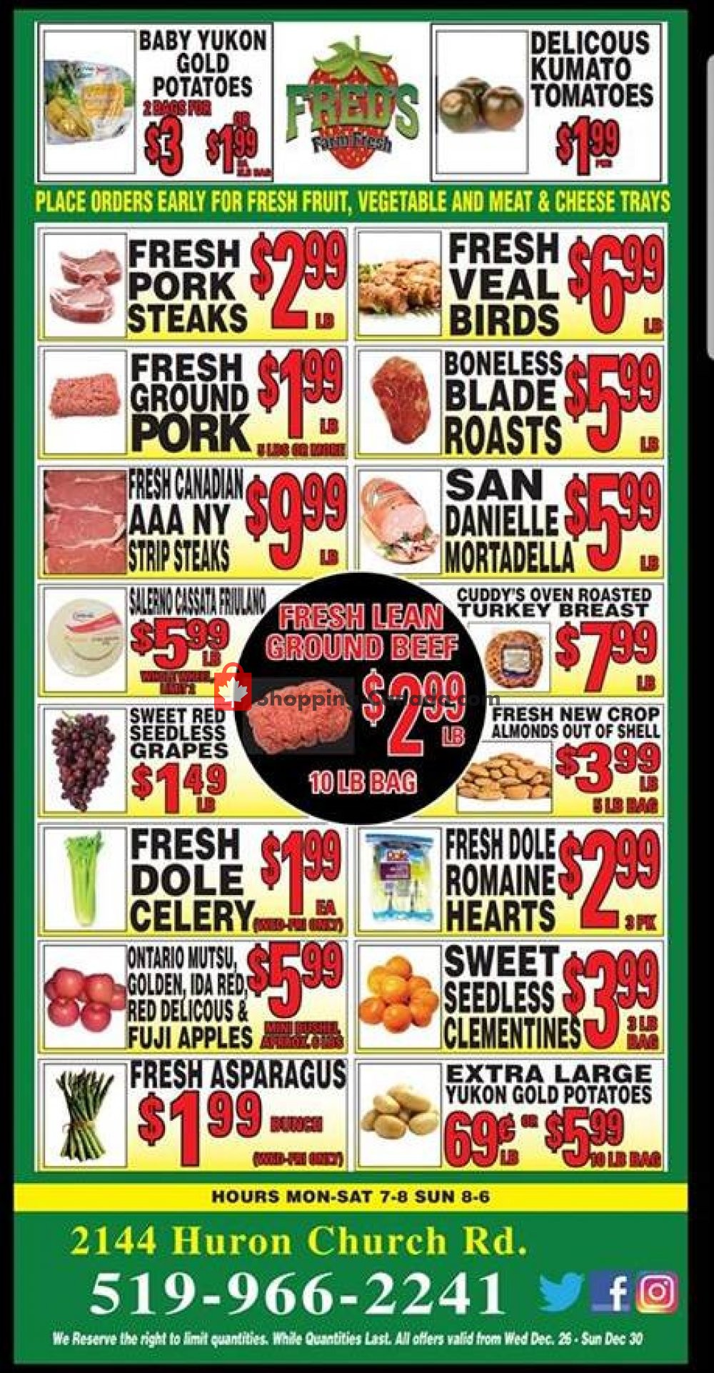 Fred's Farm Fresh flyer from Wednesday December 26, 2018 to Sunday December 30, 2018 - page 1