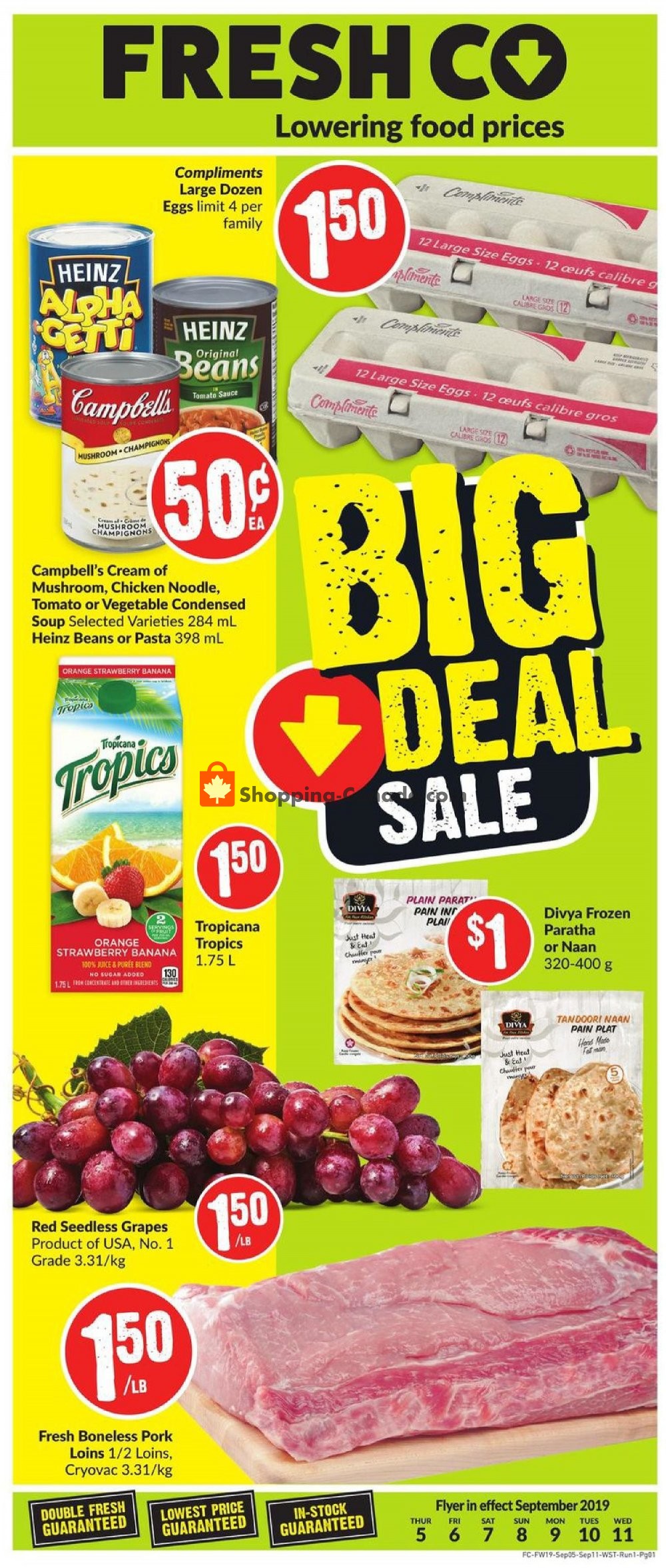 FreshCo flyer from Thursday September 5, 2019 to Wednesday September 11, 2019 - page 1
