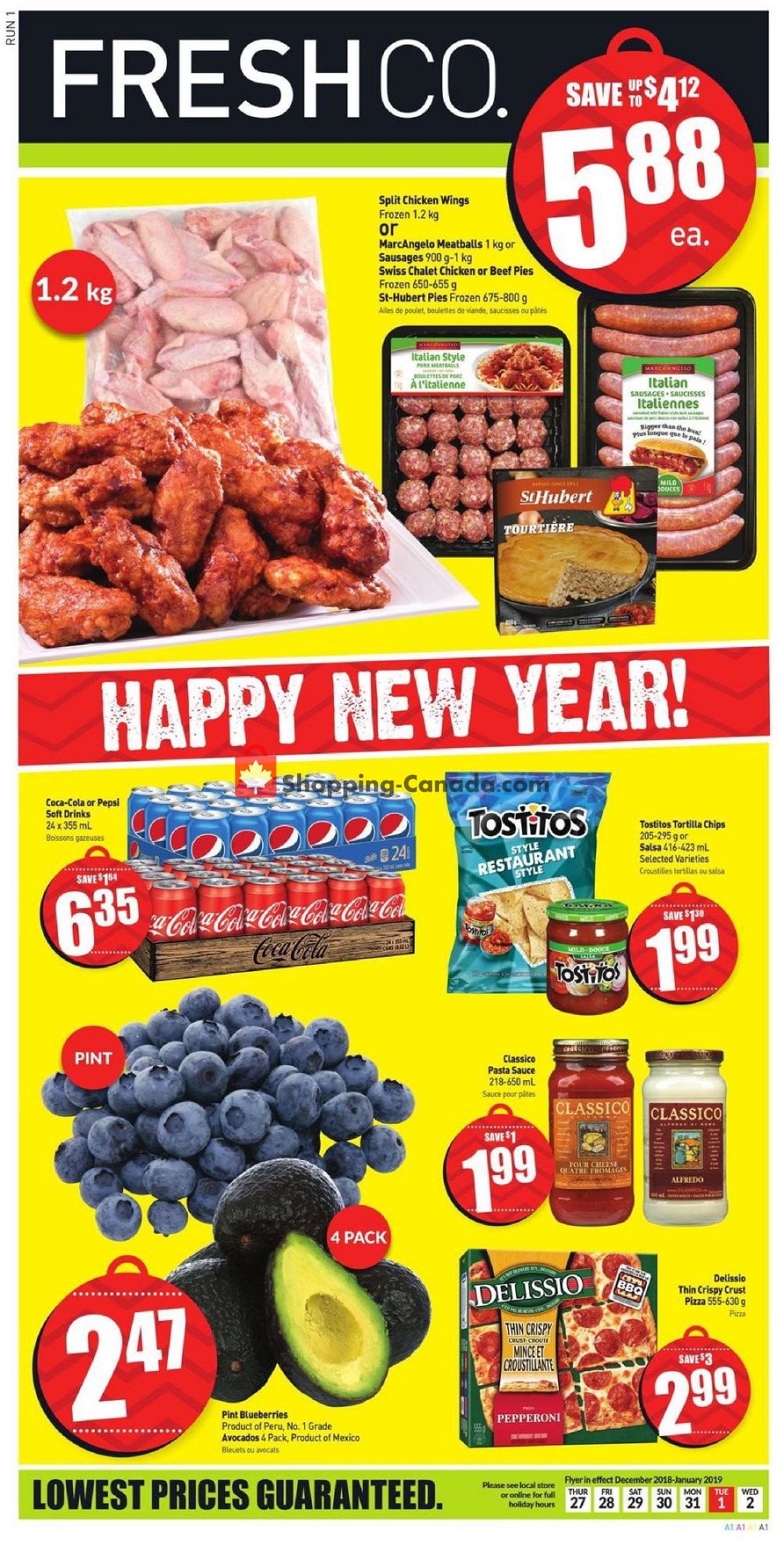 FreshCo flyer from Thursday December 27, 2018 to Wednesday January 2, 2019 - page 1