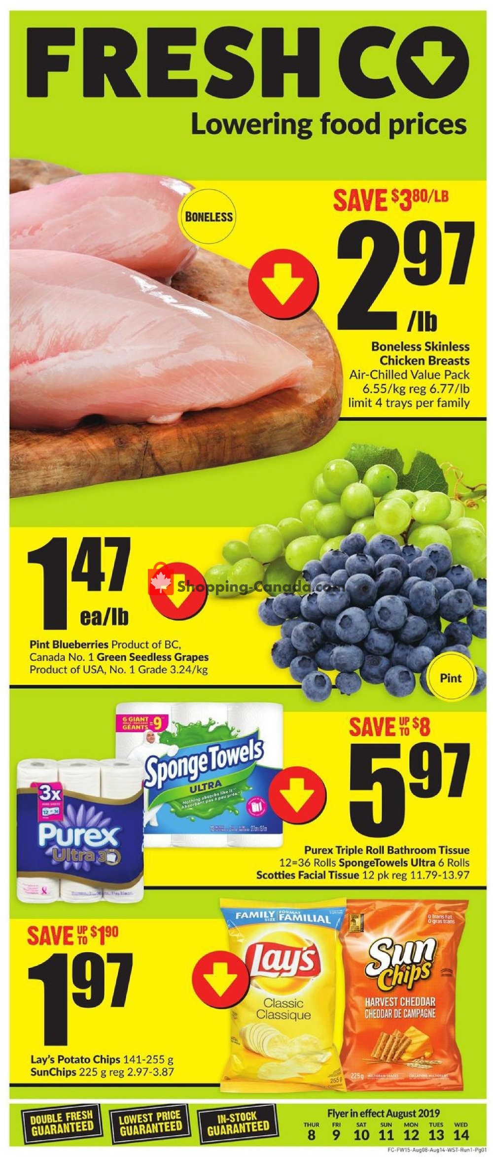 FreshCo flyer from Thursday August 8, 2019 to Wednesday August 14, 2019 - page 1