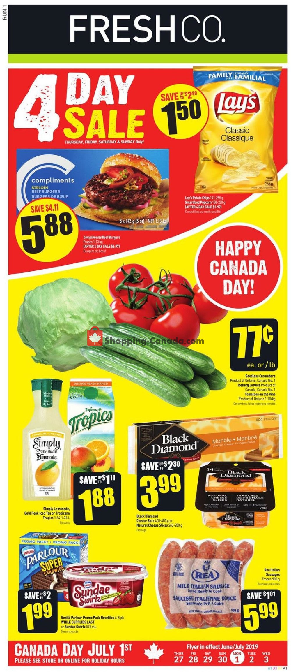 FreshCo flyer from Thursday June 27, 2019 to Wednesday July 3, 2019 - page 1