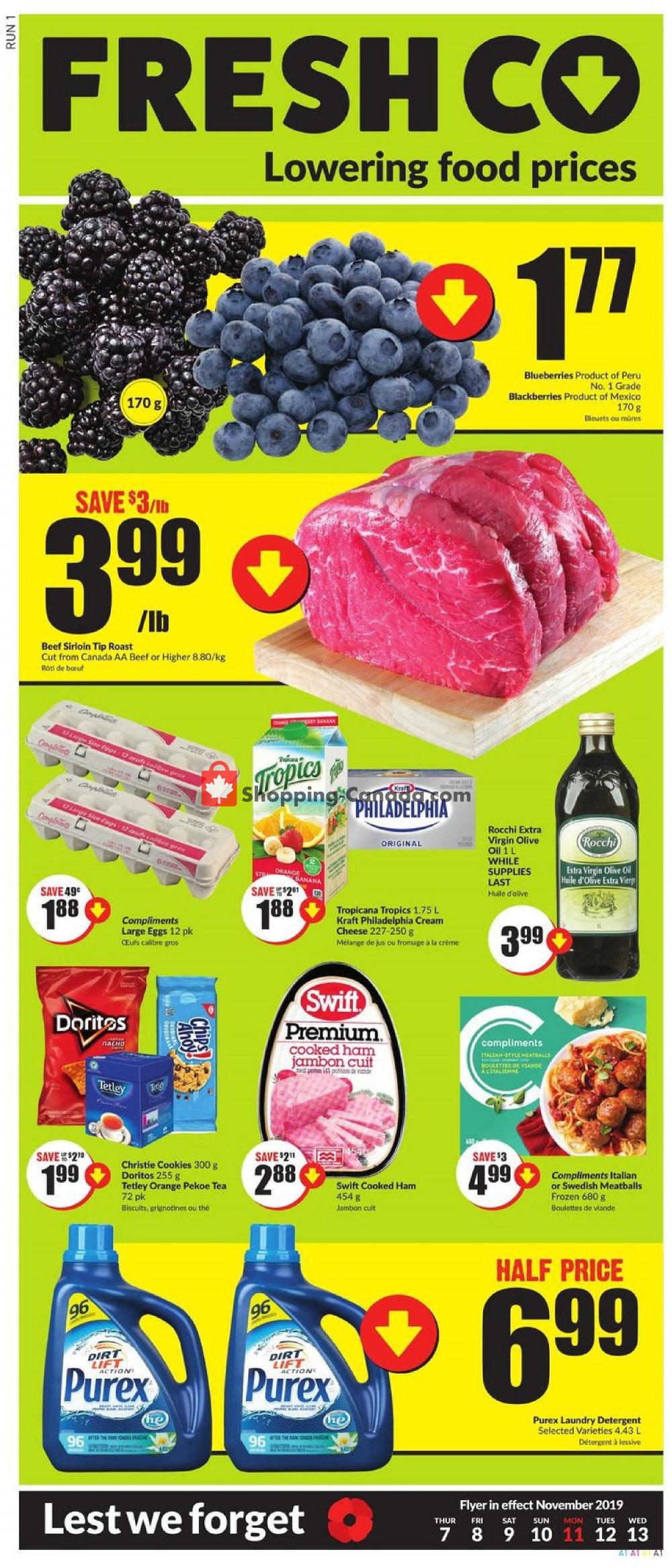 FreshCo flyer from Thursday November 7, 2019 to Wednesday November 13, 2019 - page 1