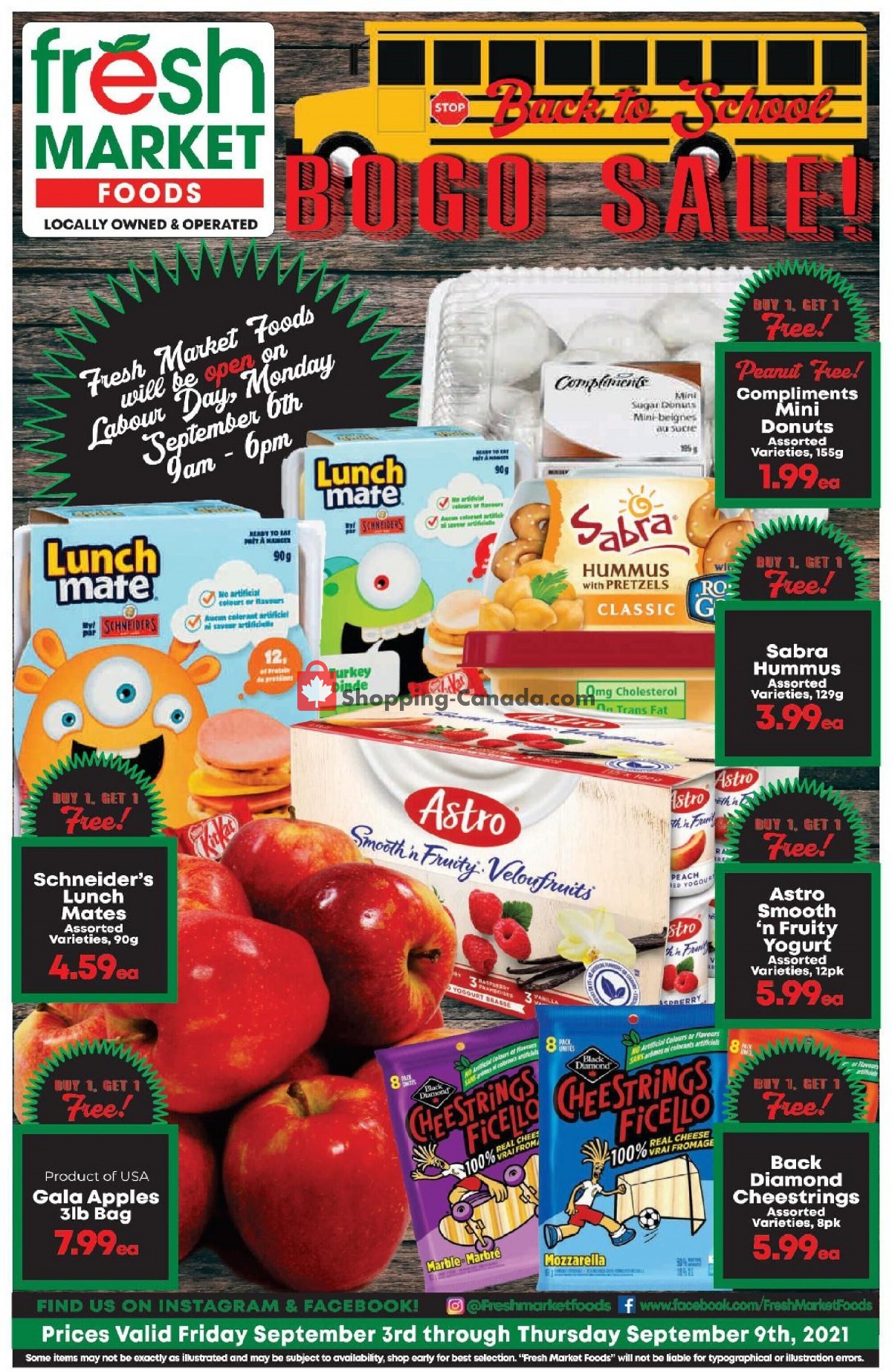 Fresh Market Foods flyer from Friday September 3, 2021 to Thursday September 9, 2021 - page 1