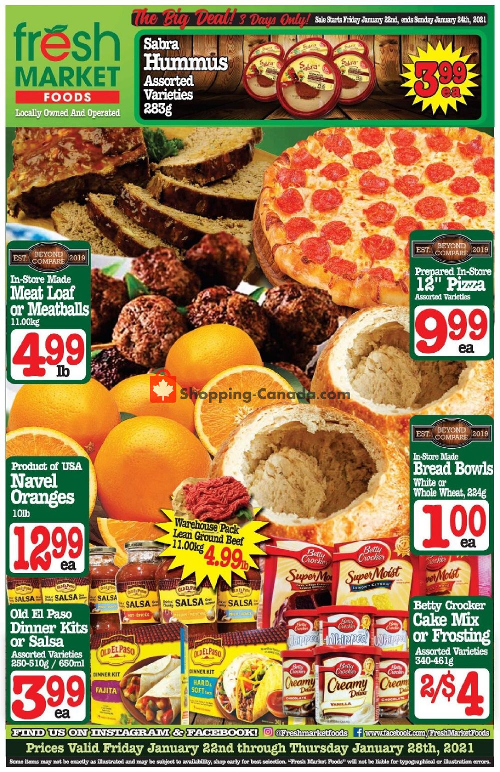 Fresh Market Foods flyer from Friday January 22, 2021 to Thursday January 28, 2021 - page 1