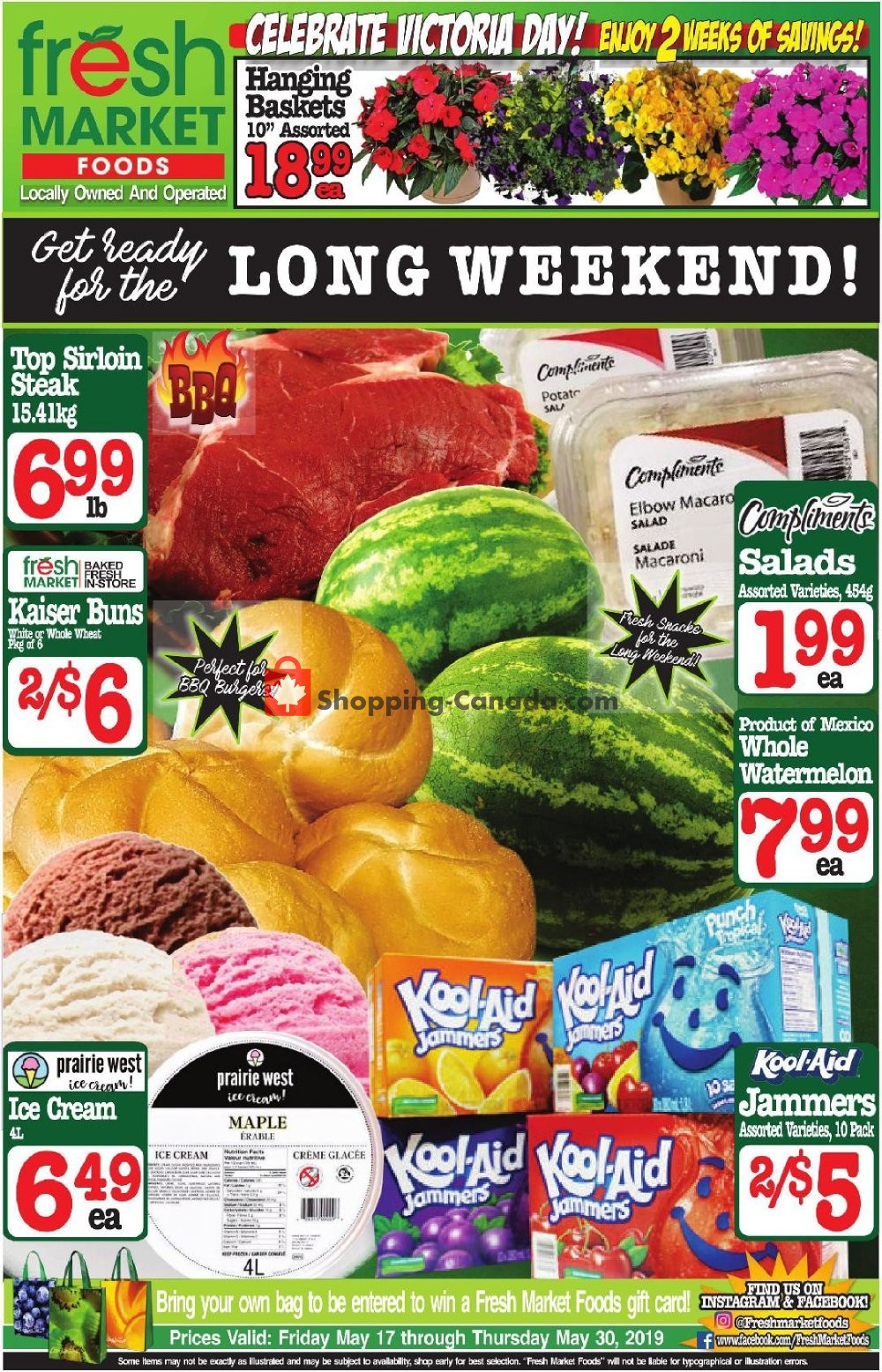 Fresh Market Foods flyer from Friday May 17, 2019 to Thursday May 30, 2019 - page 1