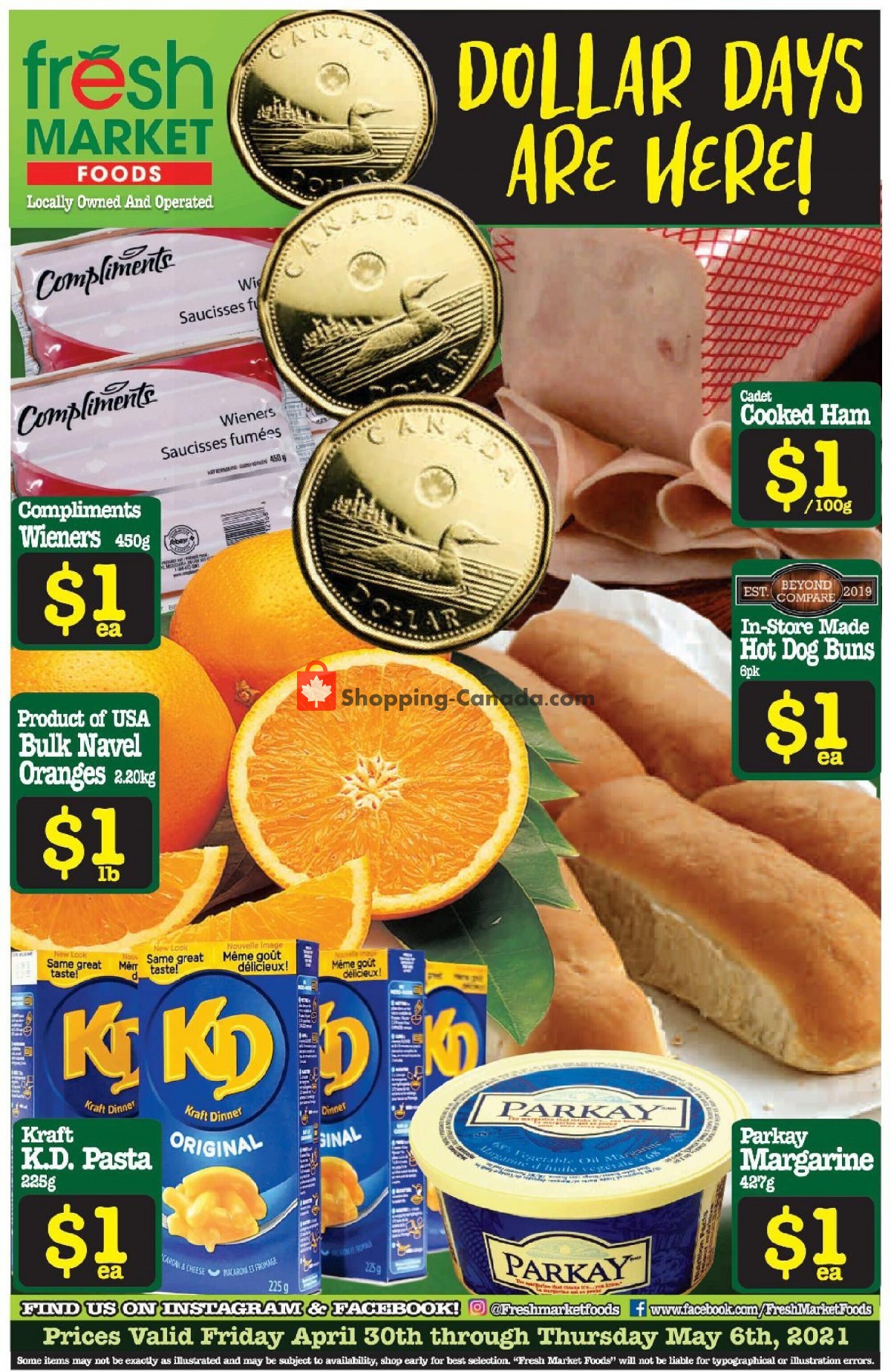 Fresh Market Foods flyer from Friday April 30, 2021 to Thursday May 6, 2021 - page 1