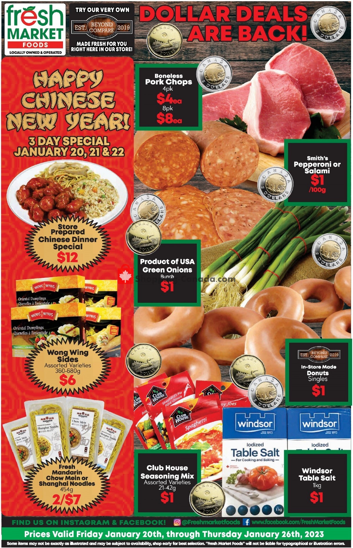 Fresh Market Foods flyer from Friday January 20, 2023 to Thursday January 26, 2023 - page 1