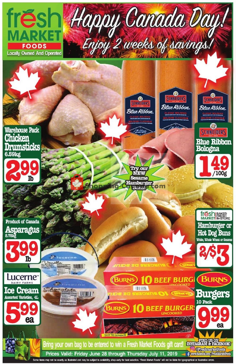 Fresh Market Foods flyer from Friday June 28, 2019 to Thursday July 11, 2019 - page 1
