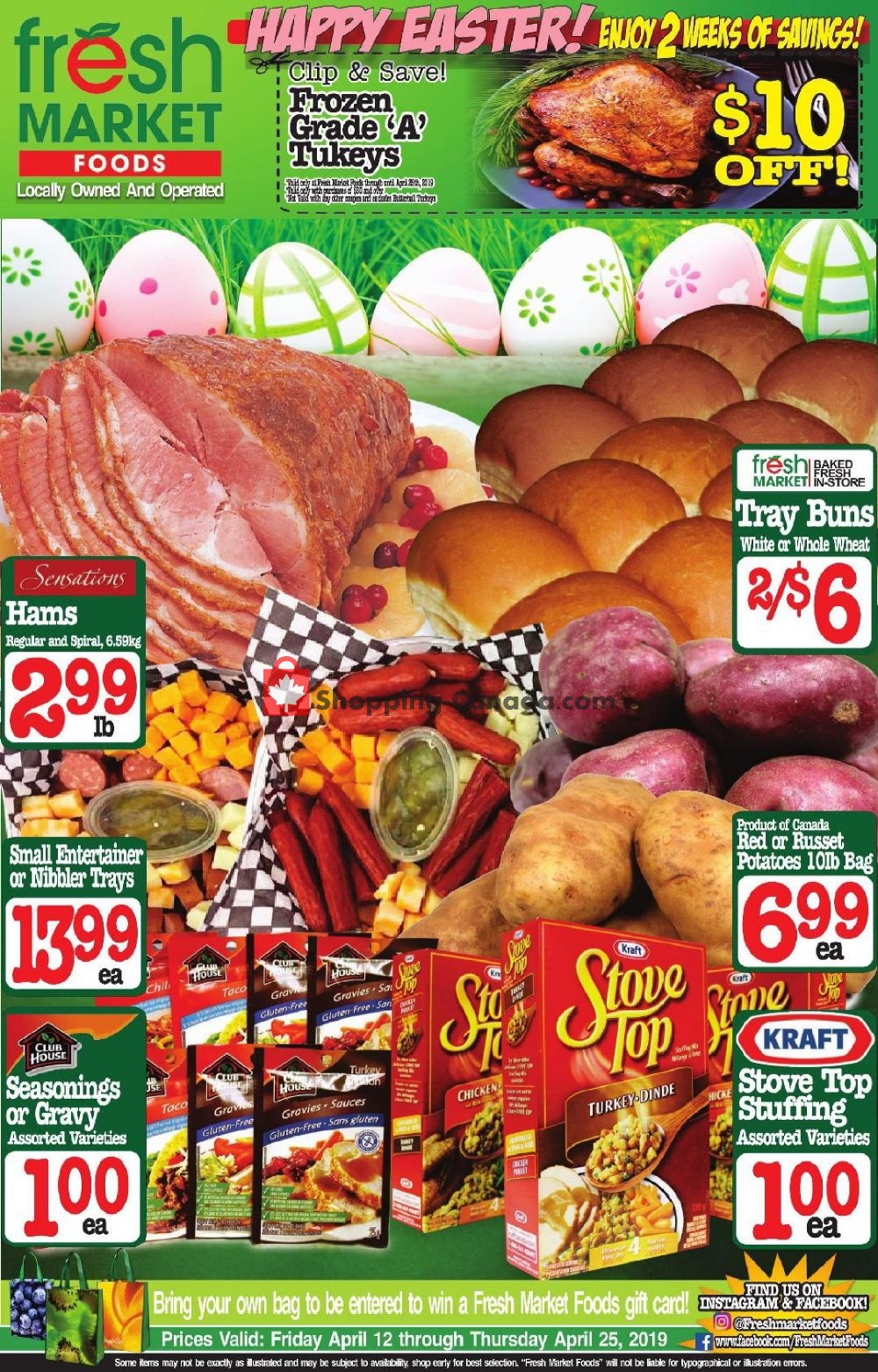 Fresh Market Foods flyer from Friday April 12, 2019 to Thursday April 25, 2019 - page 1