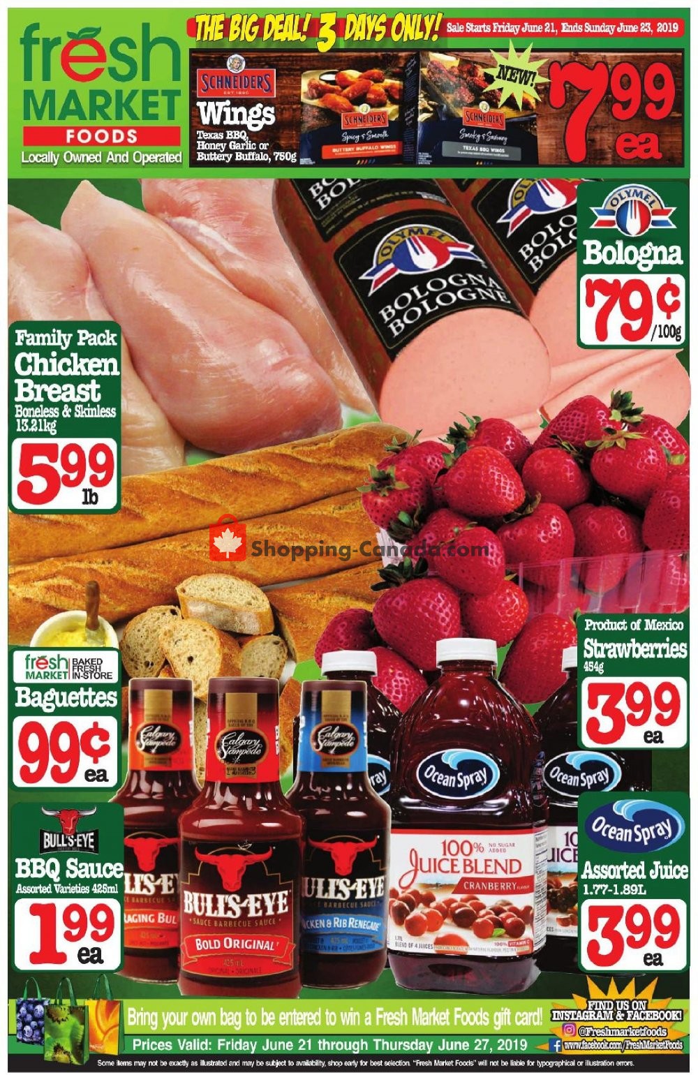 Fresh Market Foods flyer from Friday June 21, 2019 to Thursday June 27, 2019 - page 1