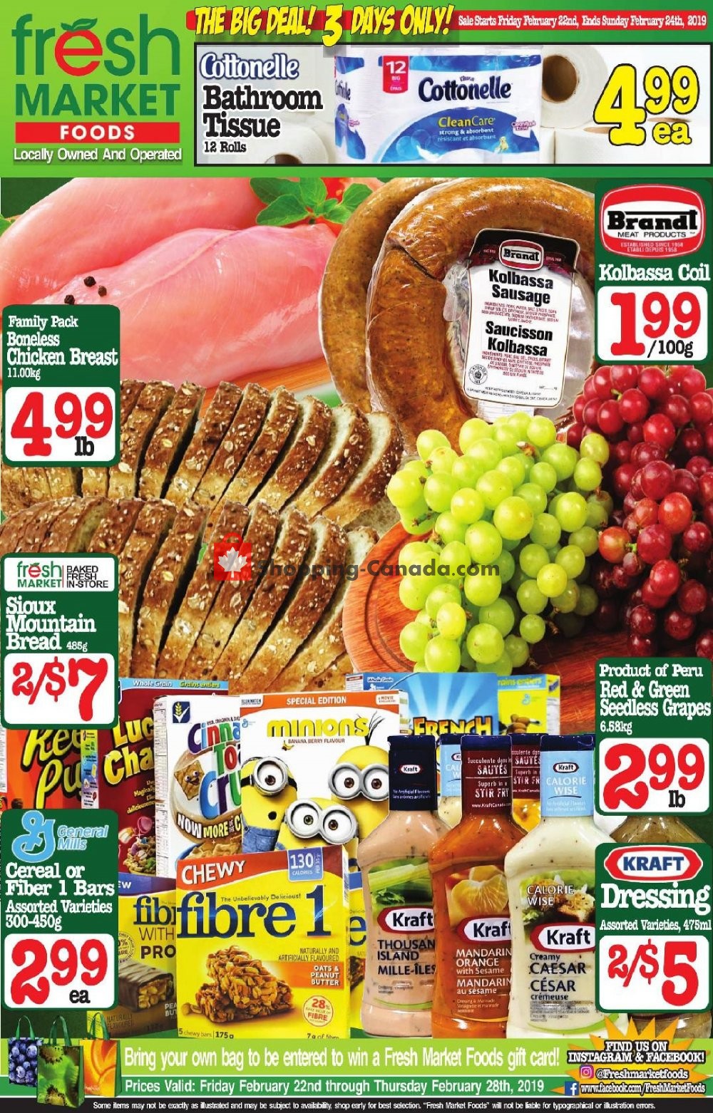 Fresh Market Foods flyer from Friday February 22, 2019 to Thursday February 28, 2019 - page 1