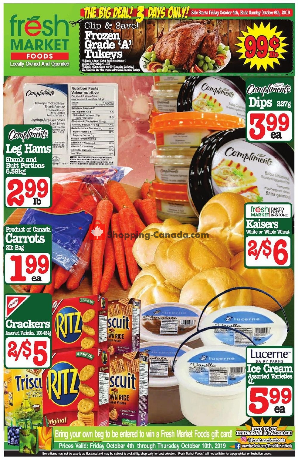 Fresh Market Foods flyer from Friday October 4, 2019 to Thursday October 10, 2019 - page 1