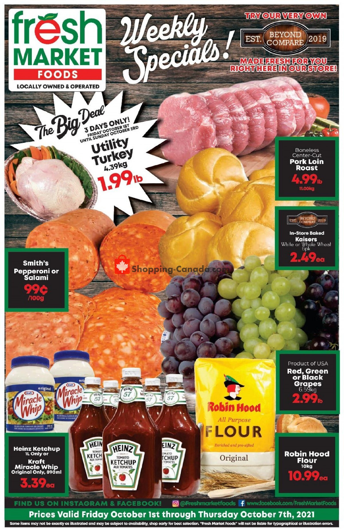 Fresh Market Foods flyer from Friday October 1, 2021 to Thursday October 7, 2021 - page 1