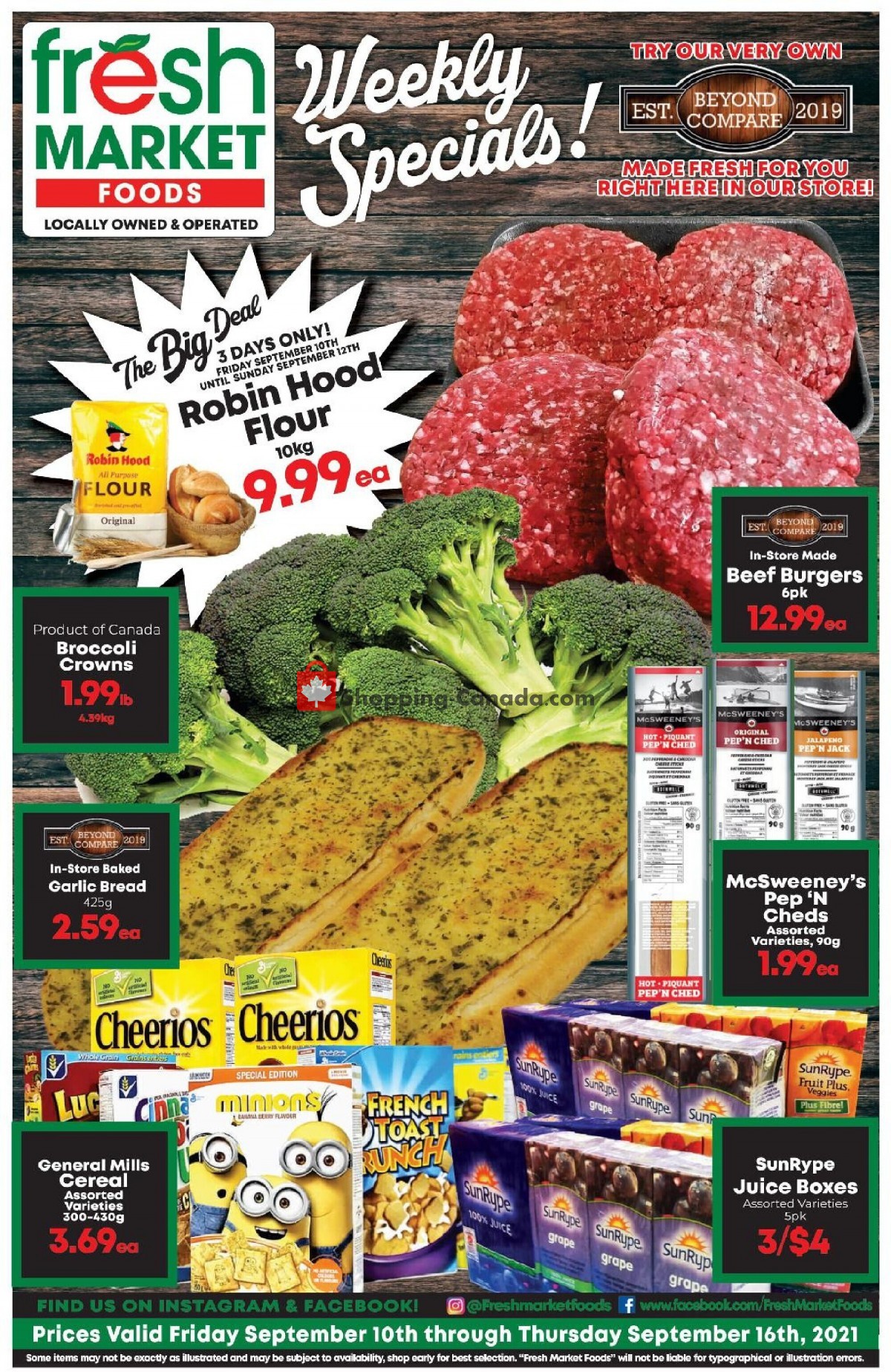 Fresh Market Foods flyer from Friday September 10, 2021 to Thursday September 16, 2021 - page 1