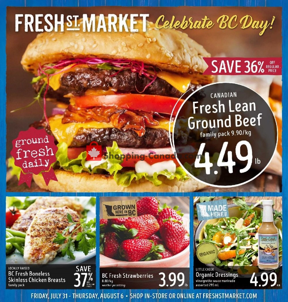 Fresh St. Market flyer from Friday July 31, 2020 to Thursday August 6, 2020 - page 1
