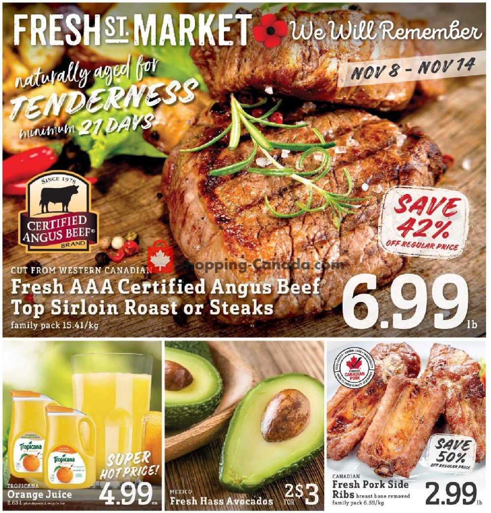 Fresh St. Market flyer from Friday November 8, 2019 to Thursday November 14, 2019 - page 1