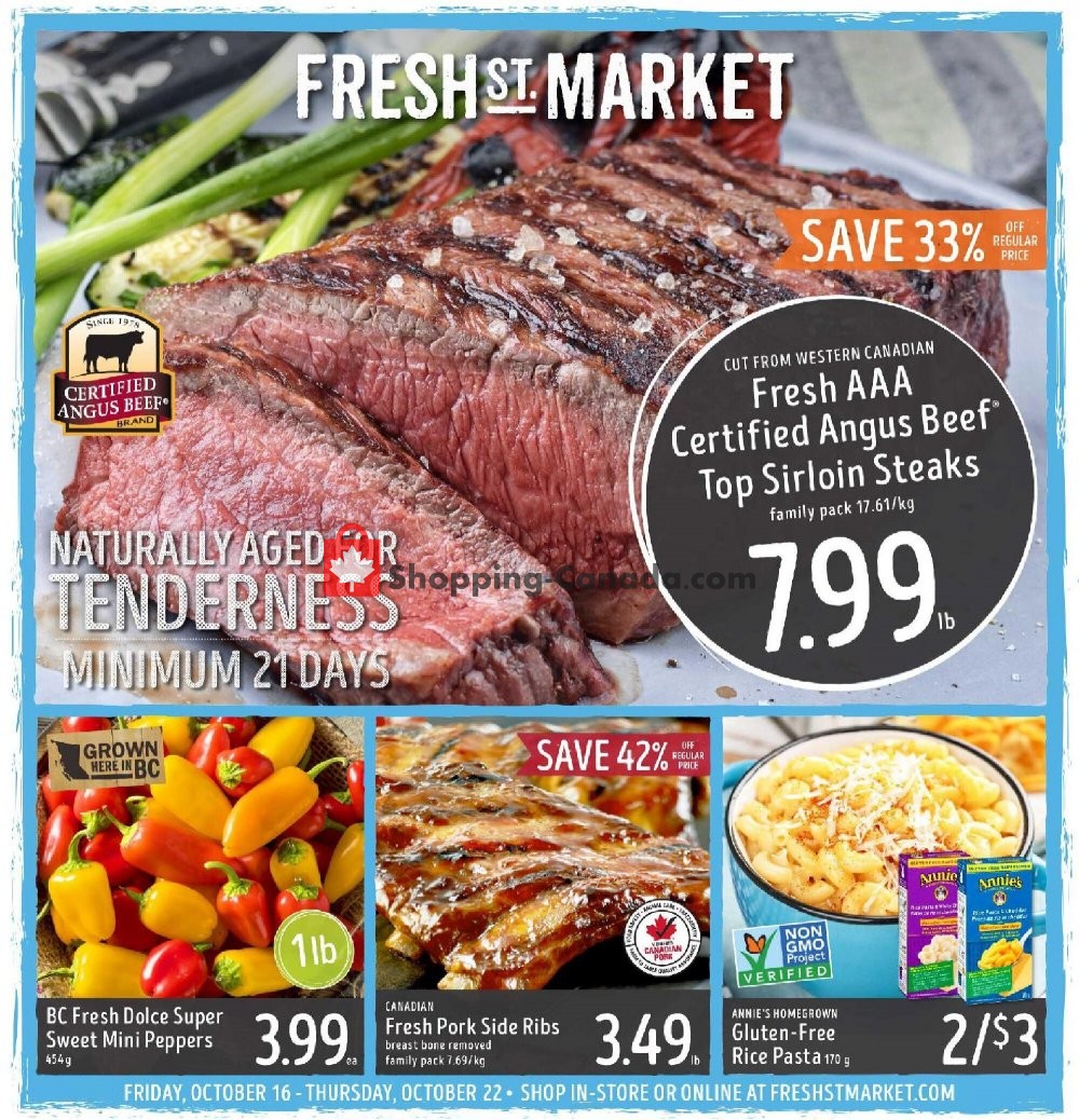 Fresh St. Market flyer from Friday October 16, 2020 to Thursday October 22, 2020 - page 1