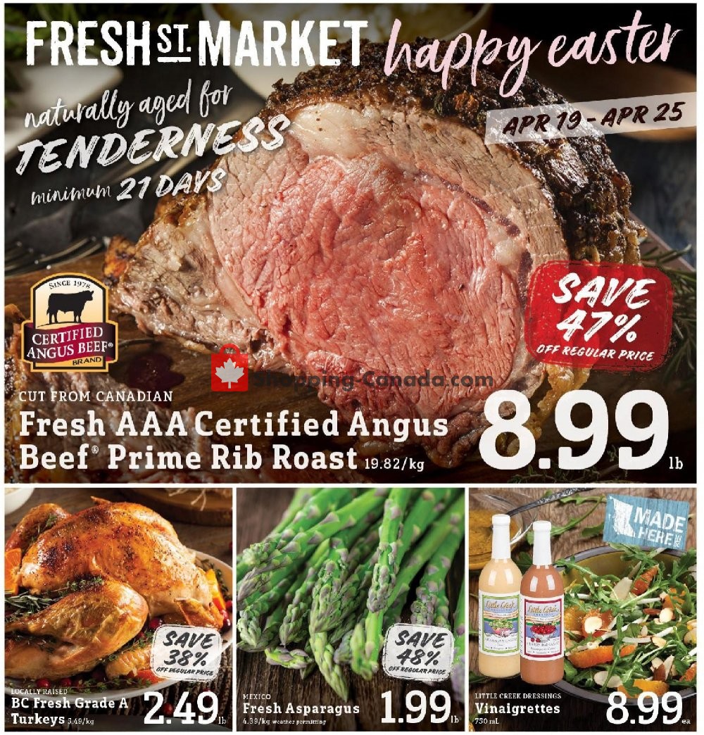 Fresh St. Market flyer from Friday April 19, 2019 to Thursday April 25, 2019 - page 1