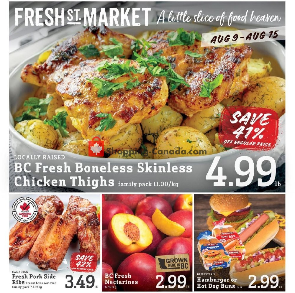 Fresh St. Market flyer from Friday August 9, 2019 to Thursday August 15, 2019 - page 1