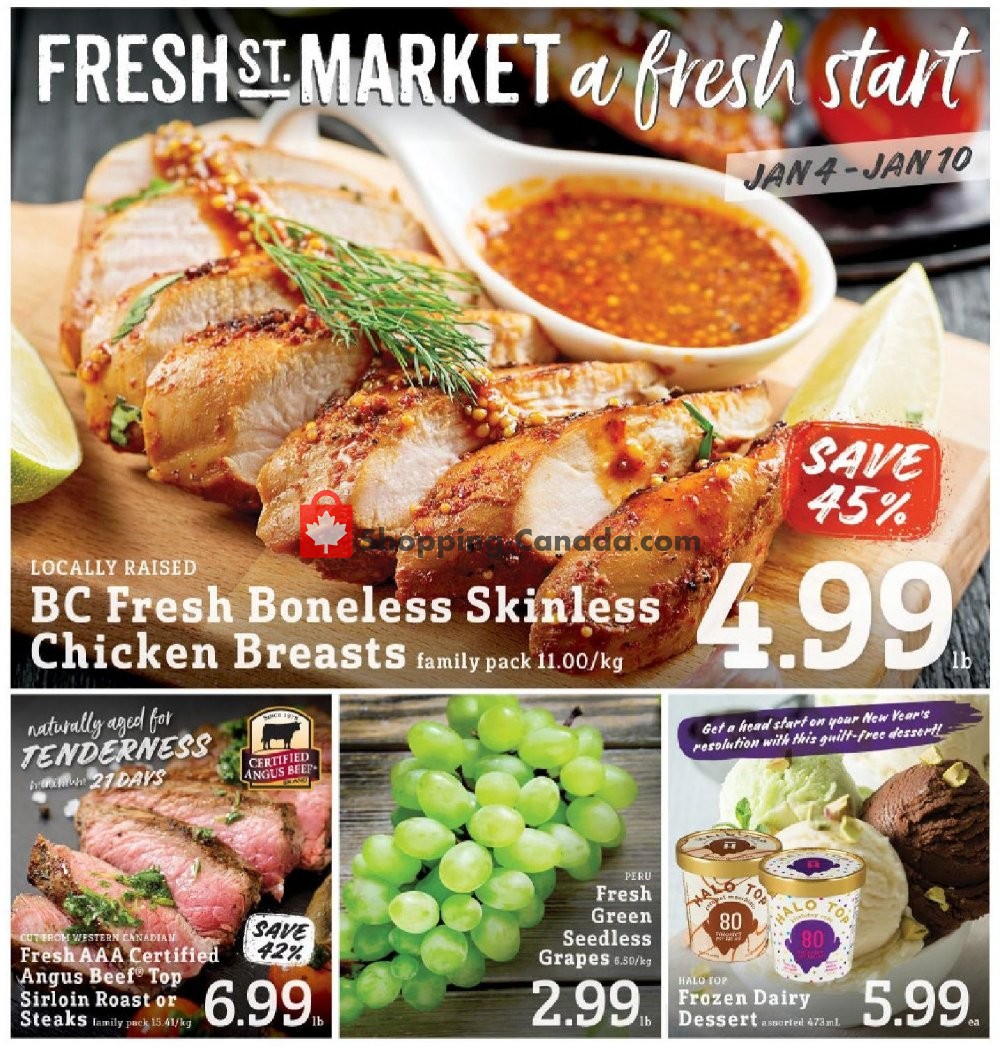 Fresh St. Market flyer from Friday January 4, 2019 to Thursday January 10, 2019 - page 1
