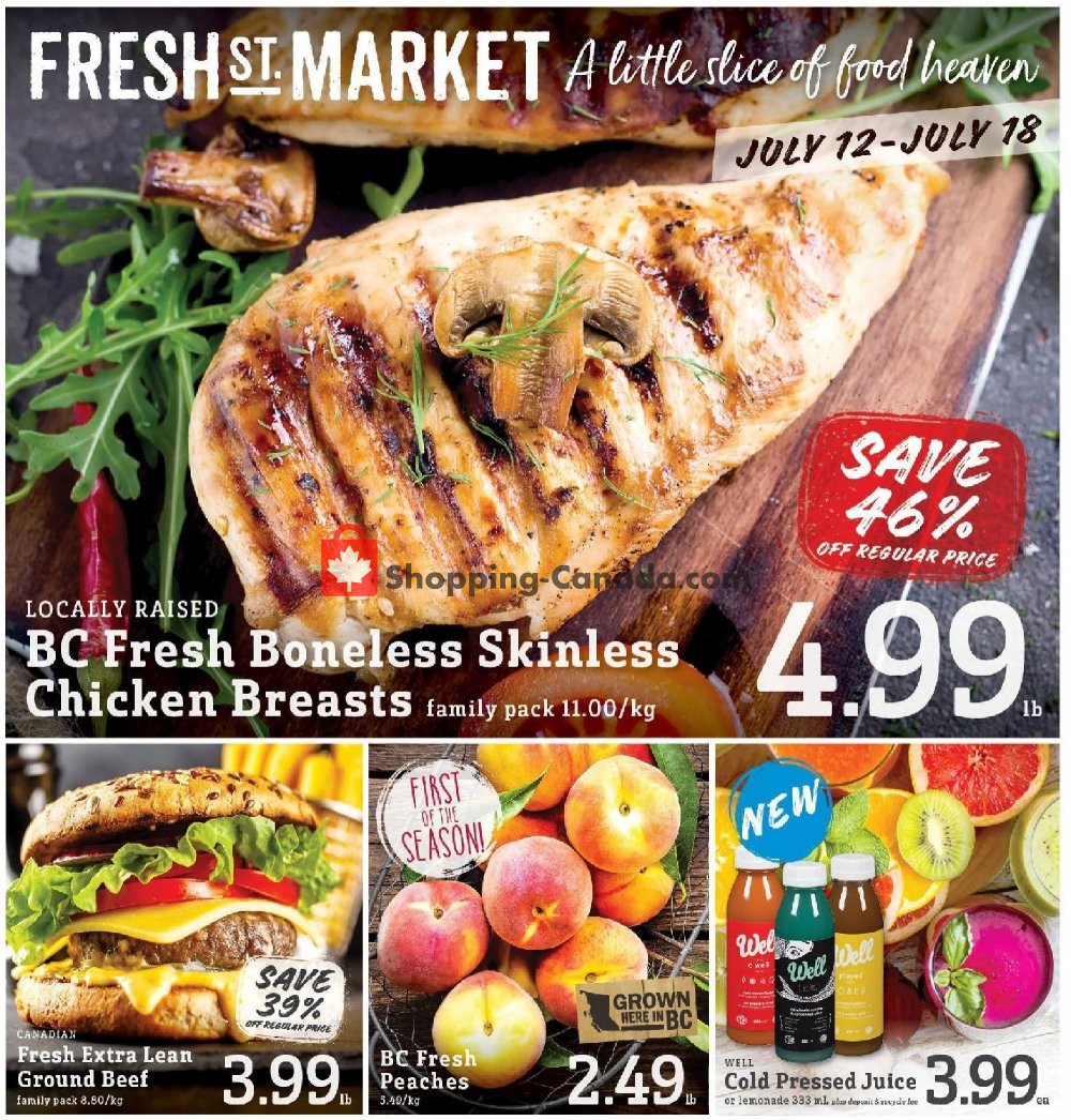 Fresh St. Market flyer from Friday July 12, 2019 to Thursday July 18, 2019 - page 1