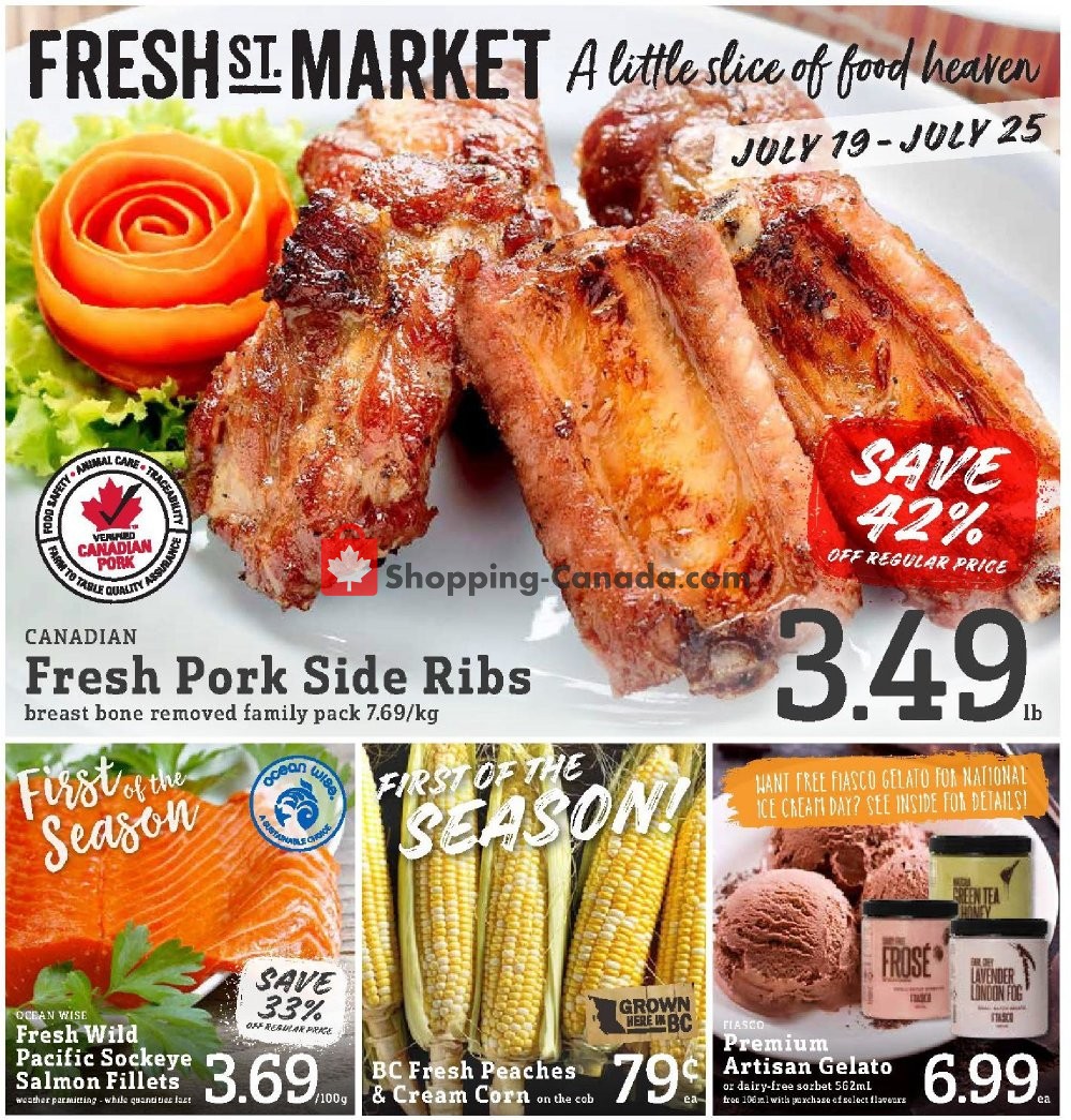 Fresh St. Market flyer from Friday July 19, 2019 to Thursday July 25, 2019 - page 1