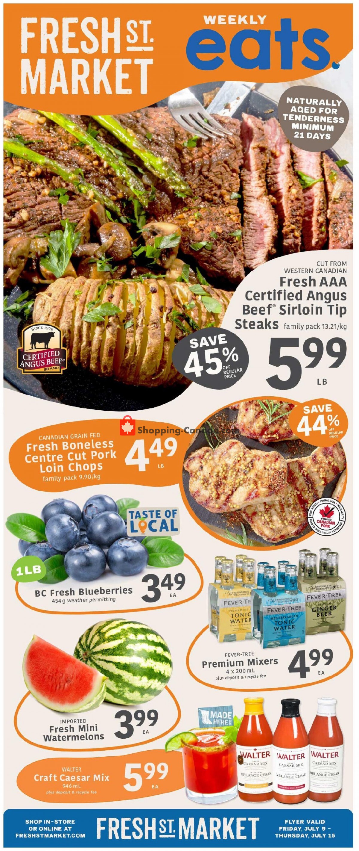 Fresh St. Market flyer from Friday July 9, 2021 to Thursday July 15, 2021 - page 1