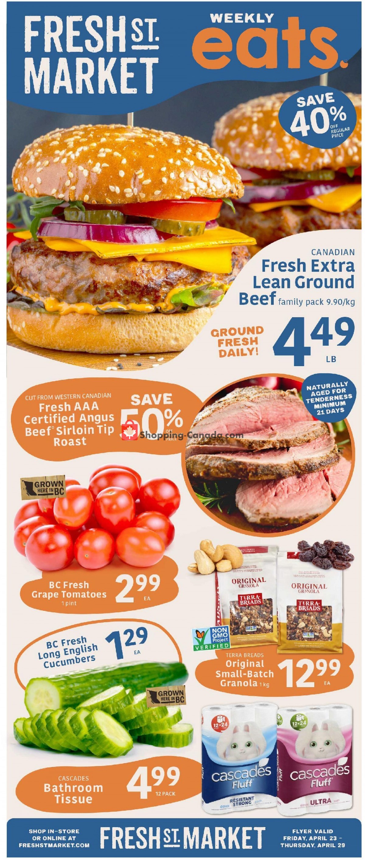 Fresh St. Market flyer from Friday April 23, 2021 to Thursday April 29, 2021 - page 1