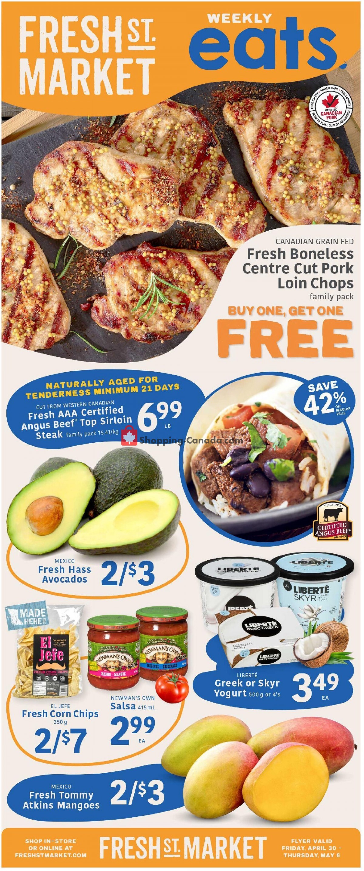 Fresh St. Market flyer from Friday April 30, 2021 to Thursday May 6, 2021 - page 1
