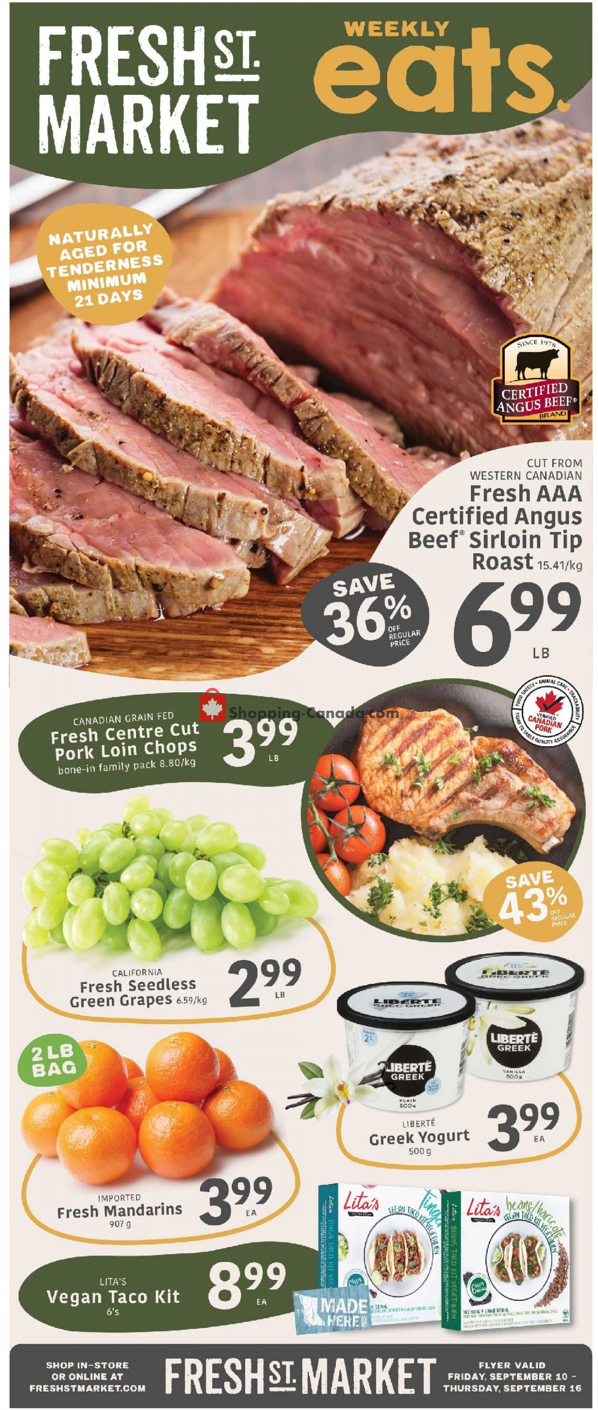 Fresh St. Market flyer from Friday September 10, 2021 to Thursday September 16, 2021 - page 1