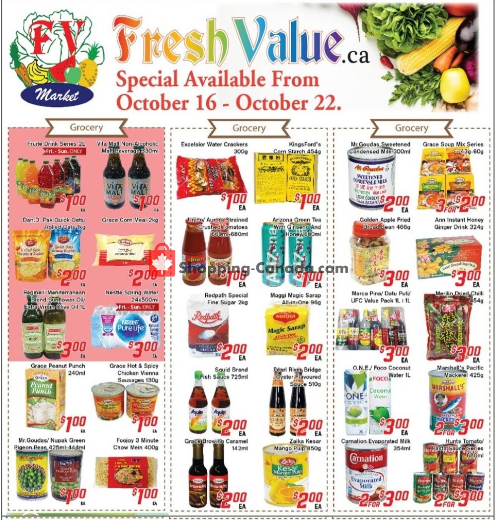 Fresh Value flyer from Friday October 16, 2020 to Thursday October 22, 2020 - page 1
