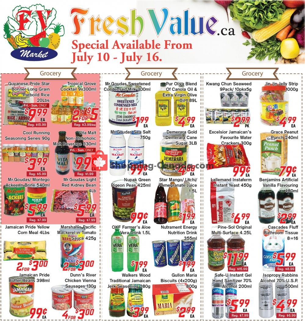 Fresh Value flyer from Friday July 10, 2020 to Thursday July 16, 2020 - page 1