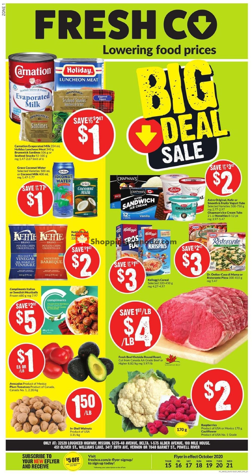 FreshCo flyer from Thursday October 15, 2020 to Wednesday October 21, 2020 - page 1