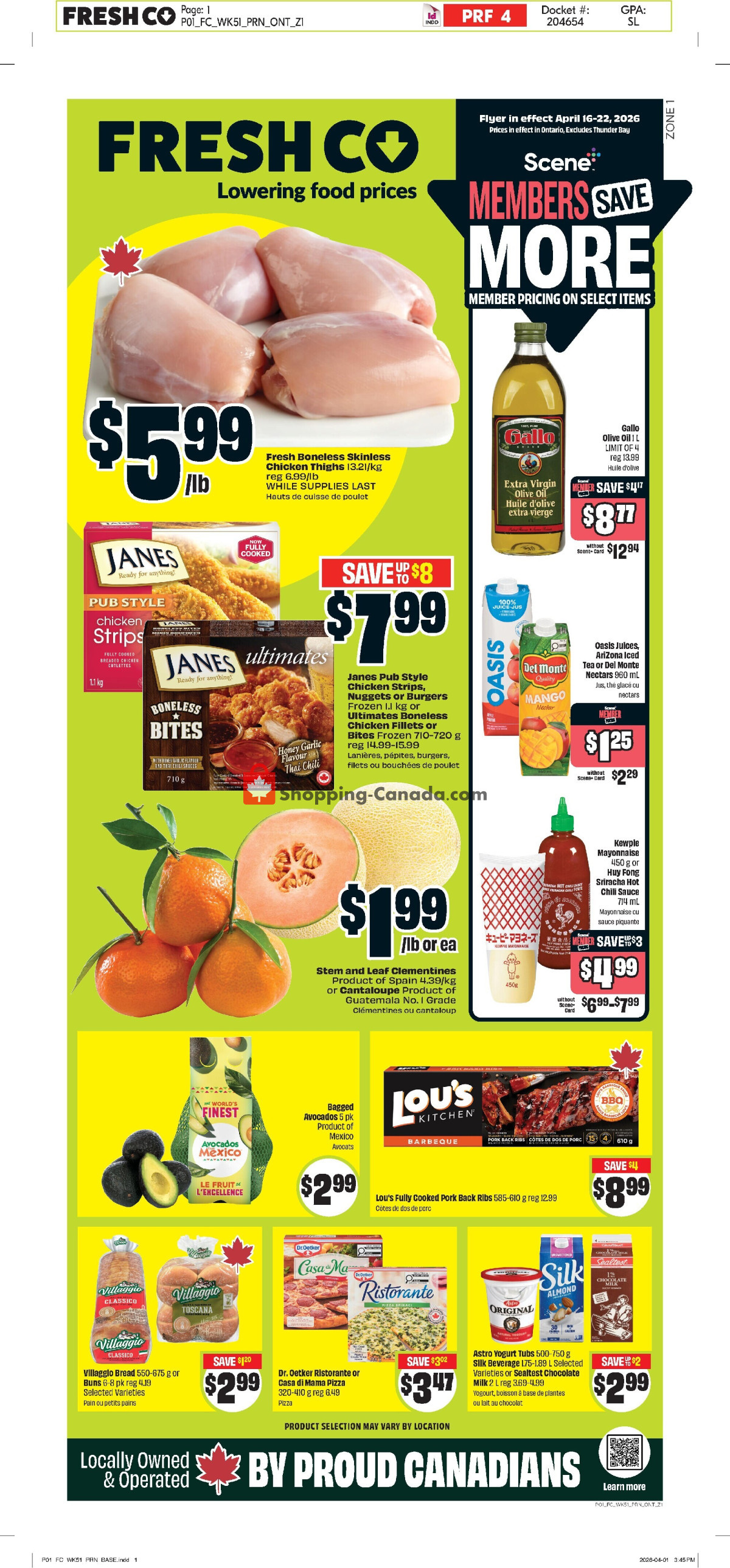 FreshCo flyer from Thursday April 16, 2026 to Wednesday April 22, 2026 - page 1