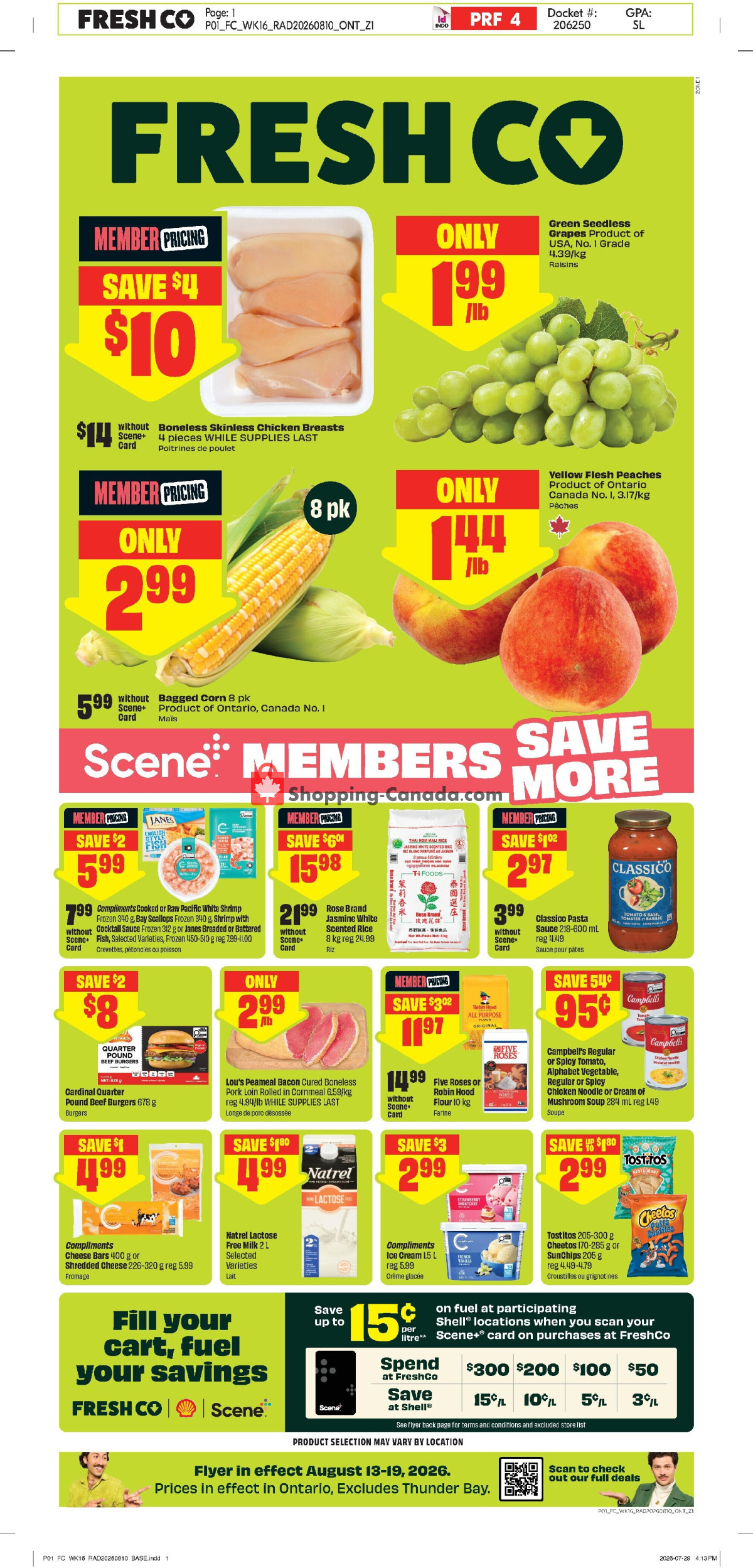 FreshCo flyer from Thursday August 13, 2026 to Wednesday August 19, 2026 - page 1
