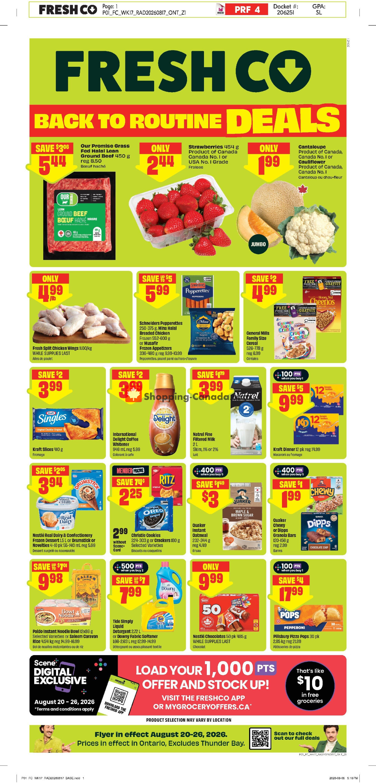 FreshCo flyer from Thursday August 20, 2026 to Wednesday August 26, 2026 - page 1